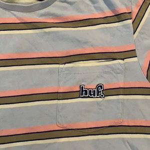 HUF striped neutral pocket tee (XL)